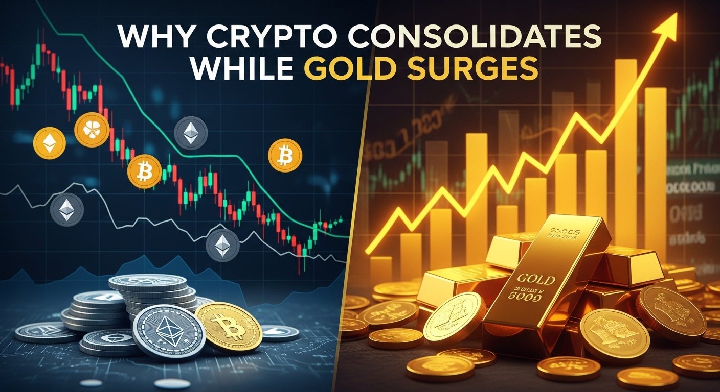 Why Crypto Consolidates While Gold Surges