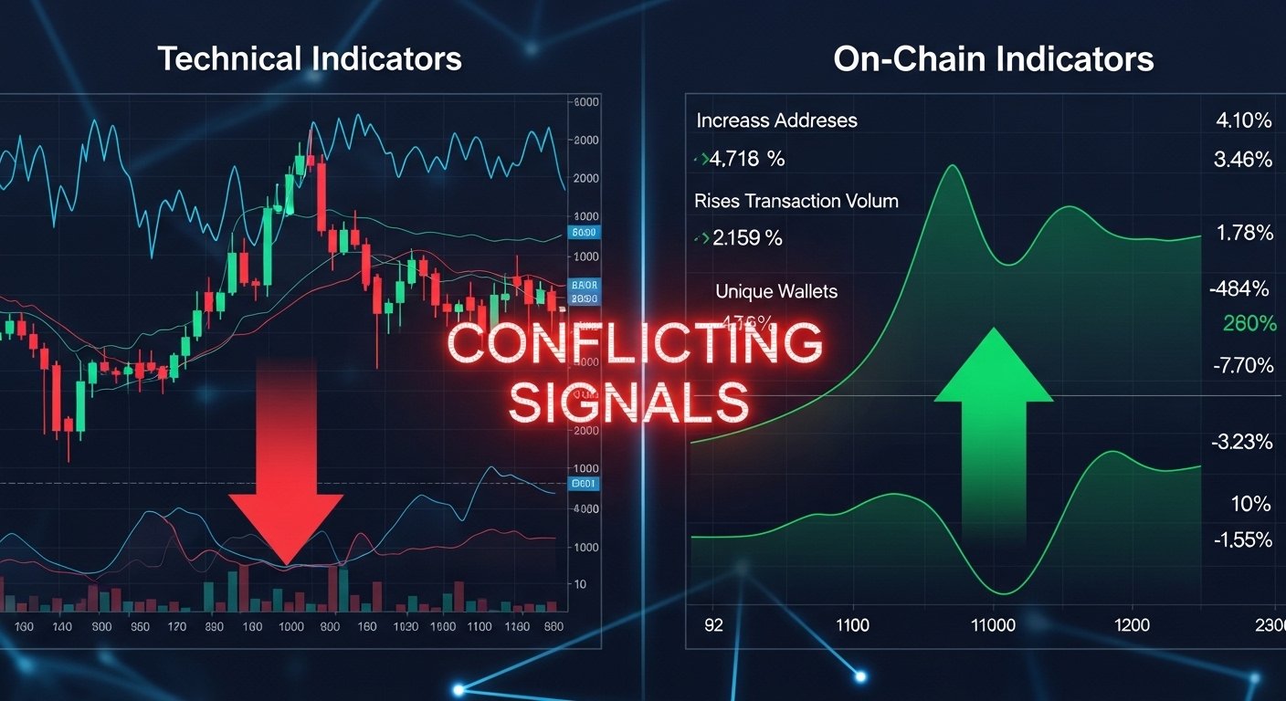 Technical and on-chain indicators conflicting signals