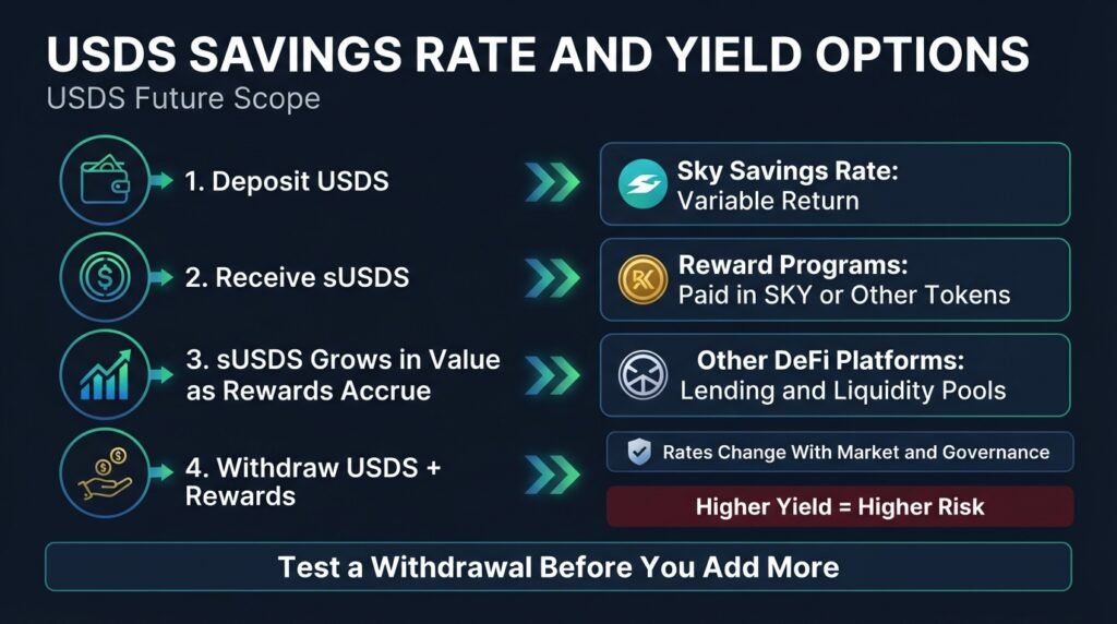 USDS future scope savings rate and yield options for stablecoin holders